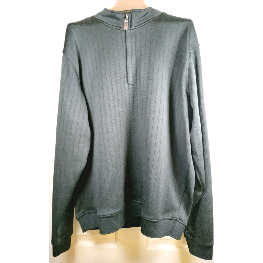 FootJoy Men's XXL 1/4 Zip Pullover Golf Sweater Black Vertical Ribbed Performanc